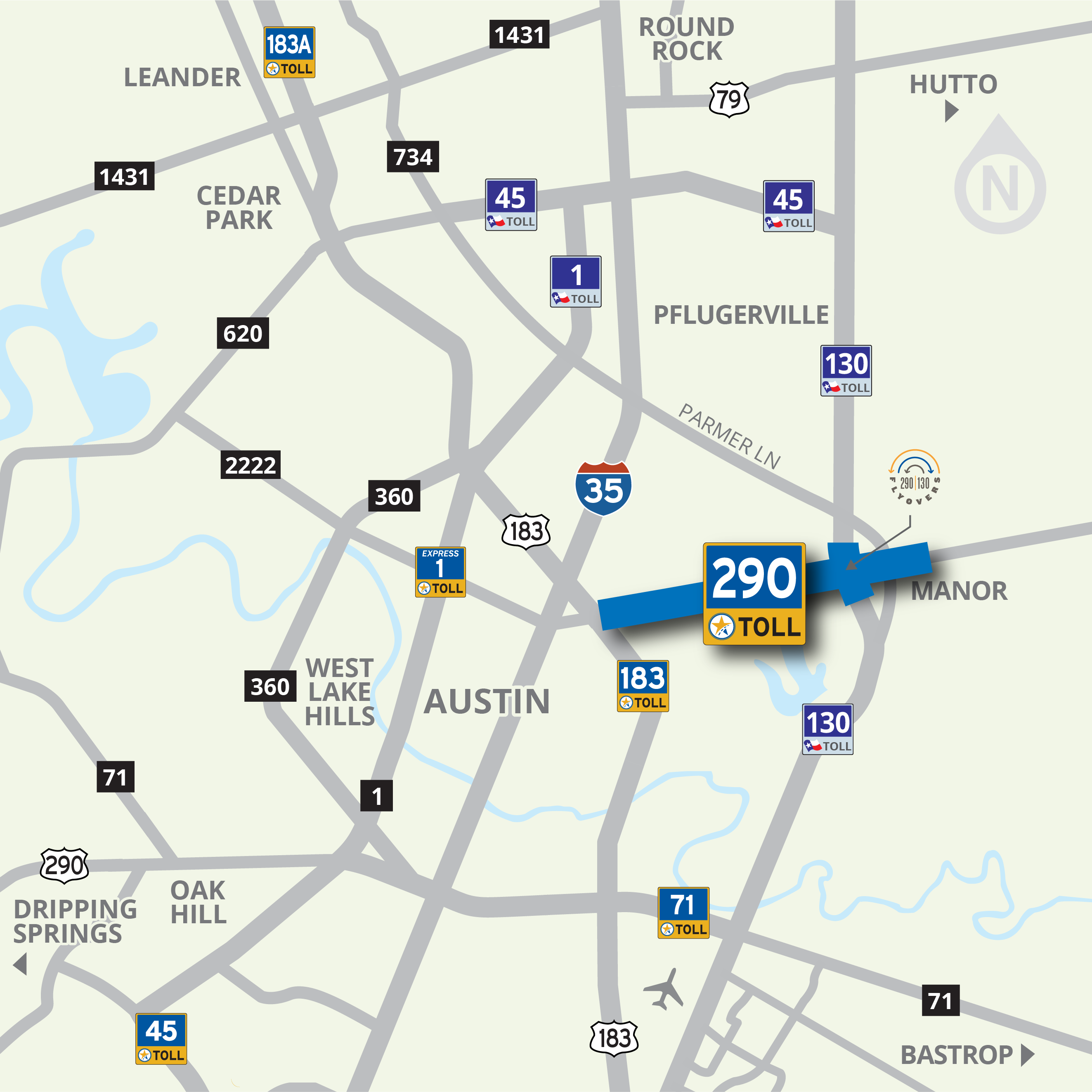 290 Toll Road Map